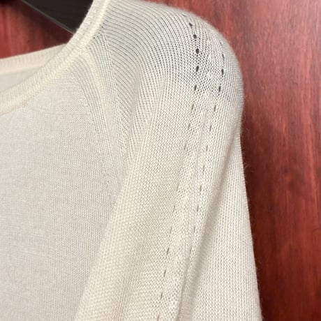 MADE IN ITALY製 HERNO カシミヤシルク クルーネックセーター アイボリー 50サイズ