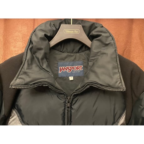 MADE IN USA製 JANSPORT ダウンジャケット ブラック×グレー Sサイズ
