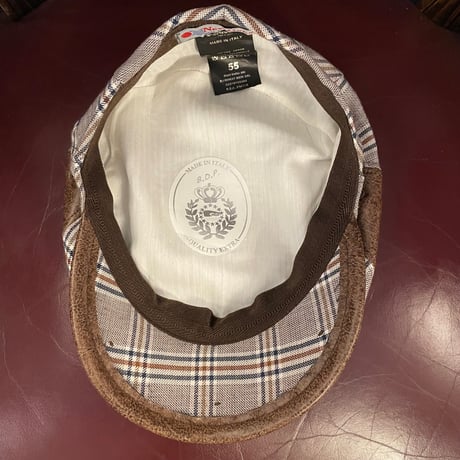 MADE IN ITALY製 NewGer.si. チェック柄 ハンチングキャップ マルチカラー 55cm