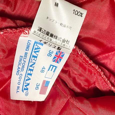 ▲訳あり商品▲ MADE IN ENGLAND製 LAVENHAM キルティングジャケット レッド 36/48サイズ