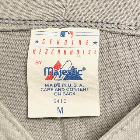 レア MADE IN USA製 90s majestic × MLB NEW YORK METS スウェットベースボールジャージ グレー Mサイズ