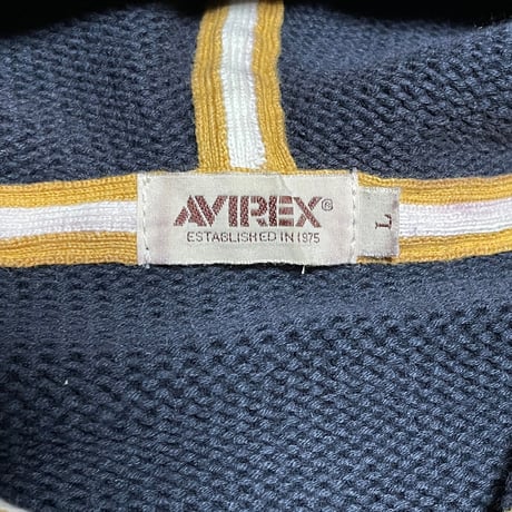 AVIREX フルジップニットパーカー ネイビー Lサイズ