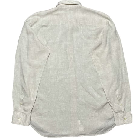 MADE IN ITALY製 BARNEYS NEWYORK 長袖リネンシャツ アイボリー XLサイズ