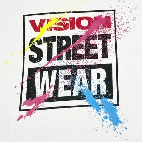 VISION STREET WEAR ペイントロゴ半袖Tシャツ ホワイト Mサイズ