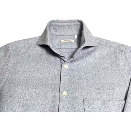MADE IN ITALY製 PRANDI 長袖コットンシャツ ネイビー Sサイズ