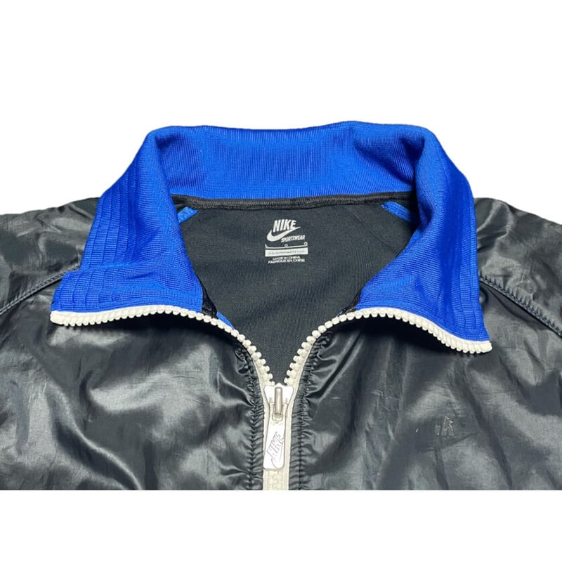 △訳あり商品△ NIKE トラックジャケット ブルー×ブラック Lサイズ
