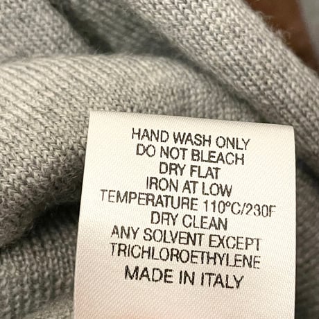 MADE IN ITALY製 SIMONE DELLANNA Vネックメリノウールセーター グレー Lサイズ