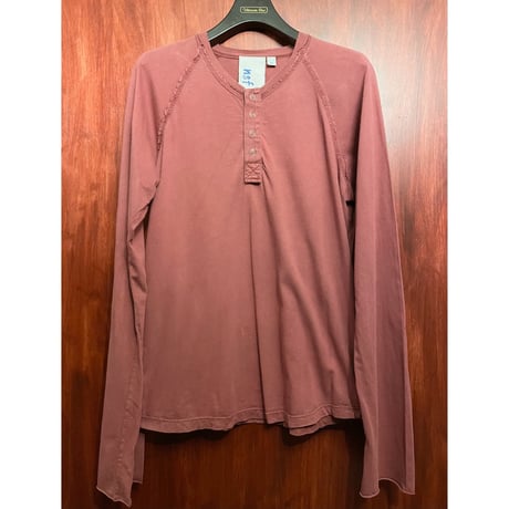 MADE IN USA製 nsf 長袖ヘンリーネックTシャツ ワイン Mサイズ