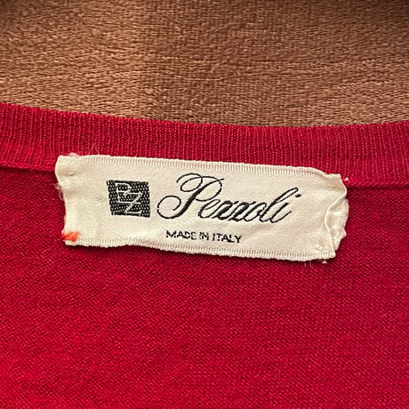 MADE IN ITALY製 Pezzoli ウールニットベスト レッド 0サイズ