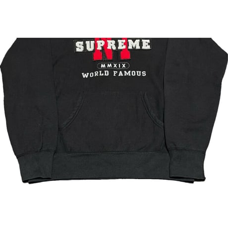 MADE IN CANADA製 SUPREME NEWYORKロゴプルオーバーパーカー ブラック Mサイズ