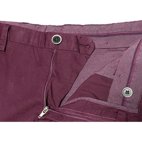 MADE IN ROMANIA製 HUGO BOSS コットンカラースラックス ワイン 48サイズ