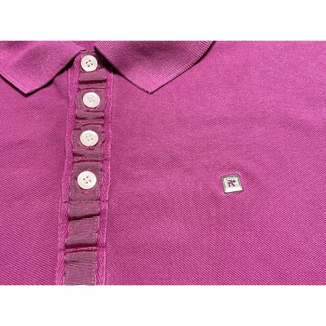 ROCAWEAR エポーレット付き半袖鹿の子ミリタリーポロシャツ パープル Lサイズ