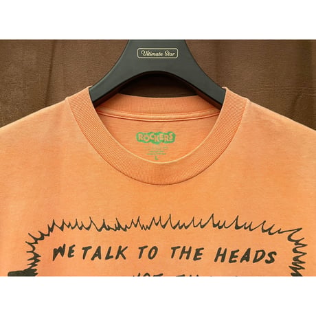 MADE IN USA製 ROCKERS NYC プリントTシャツ オレンジ Lサイズ