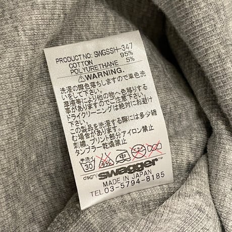 MADE IN JAPAN製 SWAGGER クロスプリントタンクトップ グレー Mサイズ