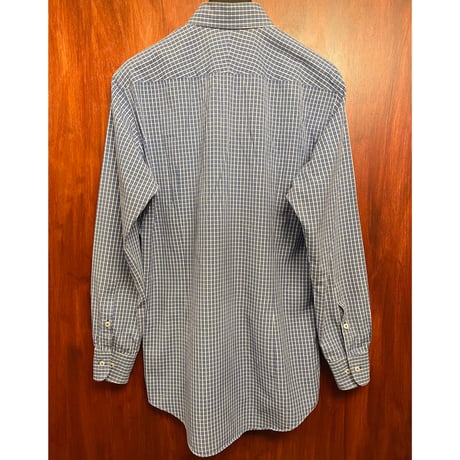 BURBERRY BLACK LABEL ギンガムチェック柄長袖ボタンダウンシャツ ブルー 41サイズ