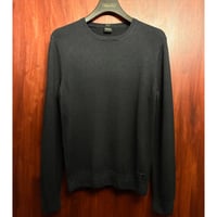 HUGO BOSS クルーネックウールシルクセーター チャコールグレー Sサイズ