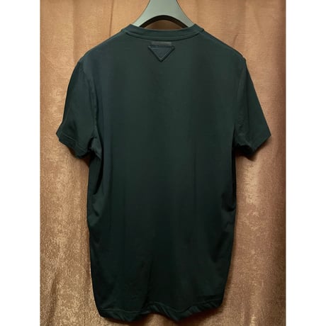 PRADA VネックコットンTシャツ ブラック Sサイズ