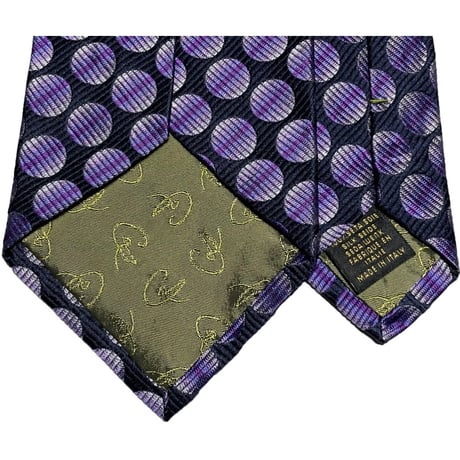 MADE IN ITALY製 CHRISTIAN LACROIX ドット柄シルクネクタイ パープル