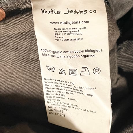 MADE IN ITALY製 nudie Jeans オーガニックコットンコーデュロイパンツ ダークブラウン W28-L32サイズ
