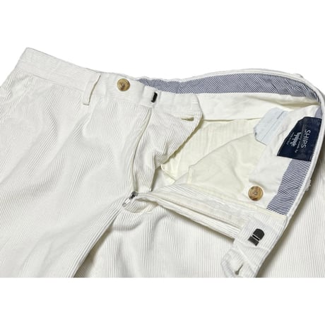 【SHIPS取り扱い】 MADE IN ITALY製 SHIPS exclusively made by Equipage コーデュロイスラックス ホワイト 46サイズ
