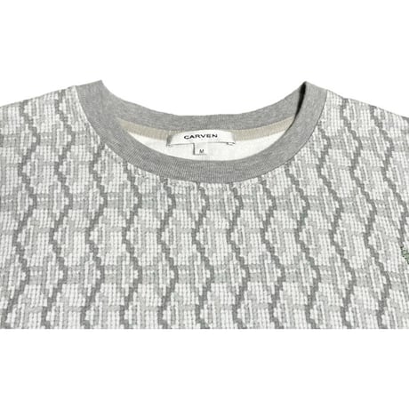 MADE IN BULGARIA製 CARVEN 総柄トレーナー グレー Mサイズ