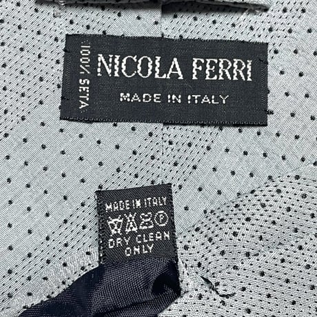MADE IN ITALY製 NICOLA FERRI ドット柄ネクタイ グレー