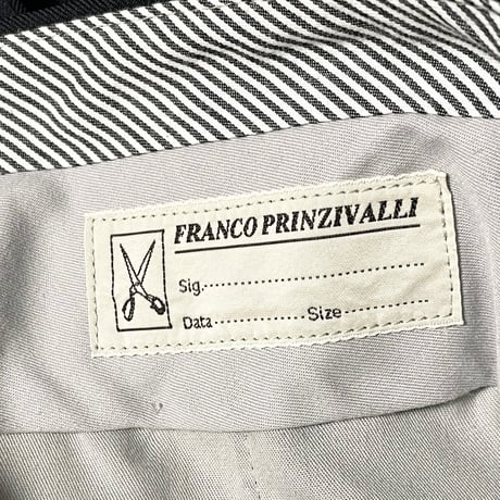 MADE IN JAPAN製 FRANCO PRINZIVALLI ストライプウールスーツ ブラック L44サイズ
