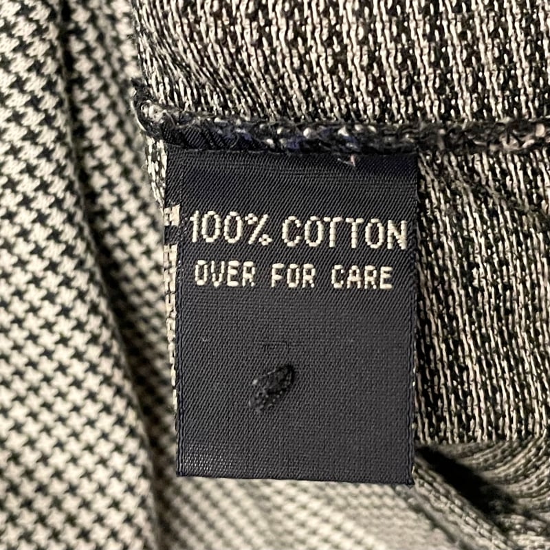  JEANS ポロシャツ XL ダークグリーン MADE IN USA製 GLEN GATE 襟ライン千鳥格子柄ポロシャツ ダーク