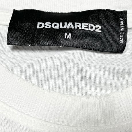 MADE IN ITALY製 DSQUARED2 ビーチ柄半袖Tシャツ ホワイト Mサイズ