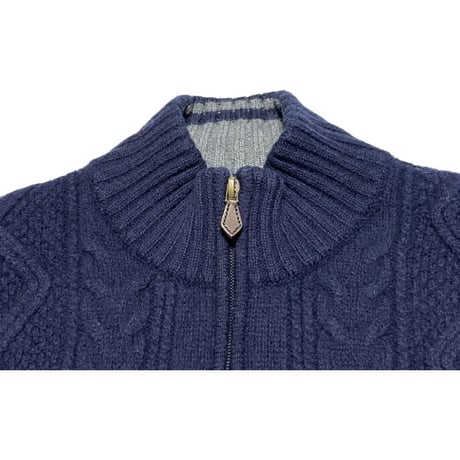 BROOKS BROTHERS 346 ハーフジップラムウールセーター ネイビー Ｌサイズ