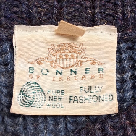 MADE IN IRELAND製 BONNER OF IRELAND クルーネックウールセーター ネイビー Mサイズ