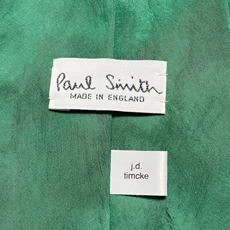 MADE IN ENGLAND製 Paul Smith 犬デザインシルクネクタイ グリーン