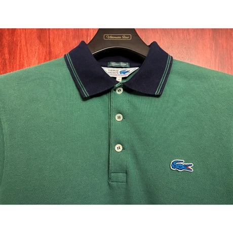 MADE IN JAPAN製 CHEMISE LACOSTE EXCLUSIVE EDITION 半袖クレリック鹿の子ポロシャツ グリーン 2サイズ