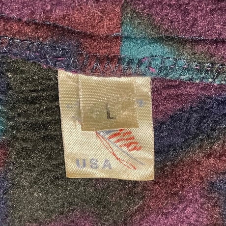 MADE IN USA製 Wyoming Wear ハーフジップPOLARTECフリーストレーナー パープル×グリーン Lサイズ