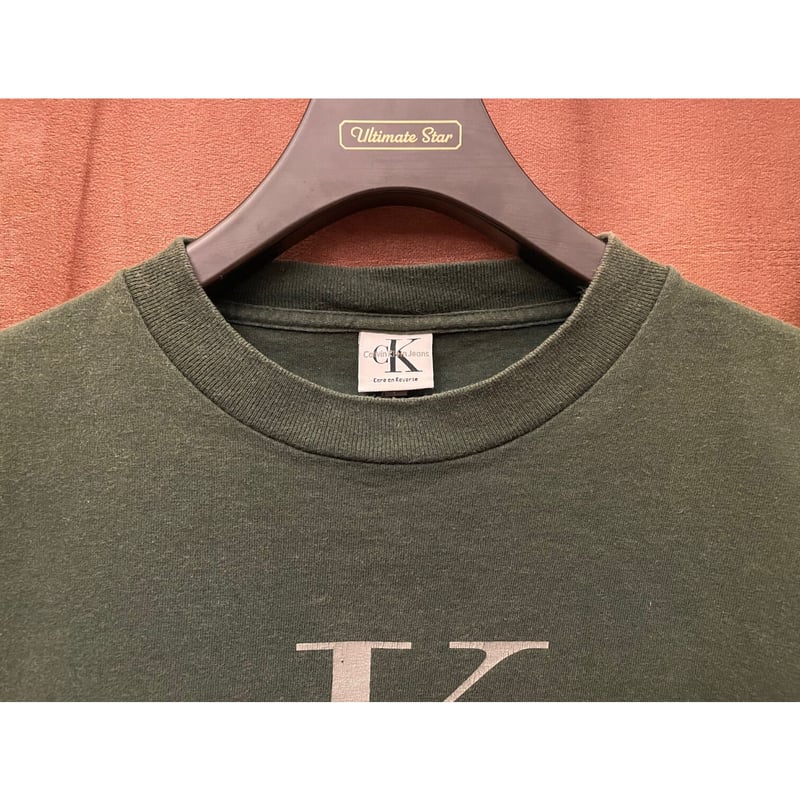 希少 MADE IN USA製 90s Calvin Klein Jeans ロゴプリントTシ
