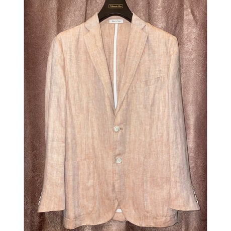 【BEAMS 取り扱い】 MADE IN ITALY製 Mr.Rick Tailor リネンテーラードジャケット オレンジ 46サイズ