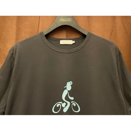 MADE IN PORTUGAL製 rosario rey オーガニックコットンプリントTシャツ チャコールグレー XLサイズ