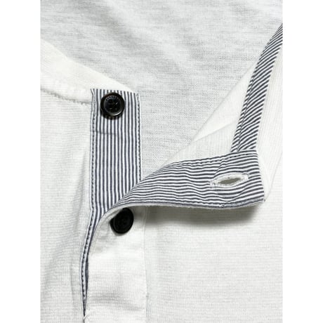 MADE IN JAPAN製 BURBERRY LONDON ヘンリーネックTシャツ ホワイト Lサイズ