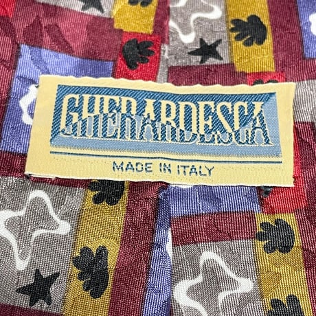 MADE IN ITALY製 GHERARDESCA 総柄シルクネクタイ マルチカラー