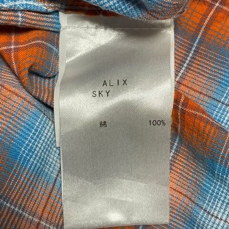MADE IN ITALY製 Bevilacqua 長袖チェック柄シャツ オレンジ XSサイズ