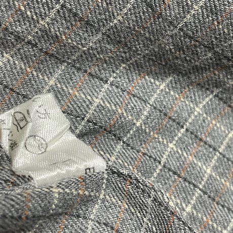 Ermenegildo Zegna AT BARNEYS NEW YORK 長袖ボタンダウンチェック柄シャツ グレー 38/15サイズ