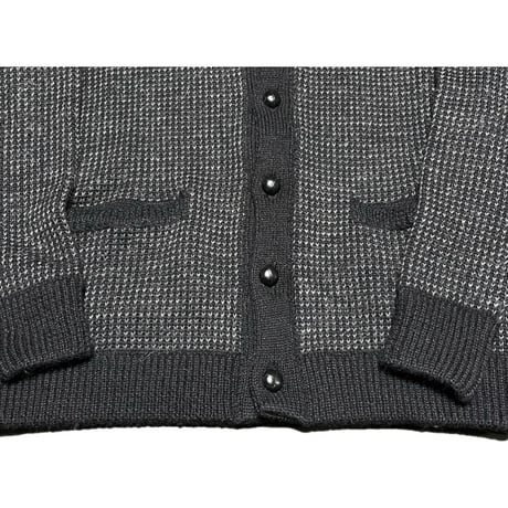 MADE IN JAPAN製 EL RADIALL ウールアルパカニットカーディガン ブラック×グレー 42サイズ