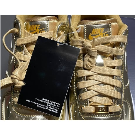 箱、黒タグ付き NIKE AIR FORCE 1 WMNS スニーカー メタリックゴールド WMNS9.5/MEN8/26cm