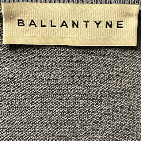 MADE IN ITALY製 BALLANTYNE Vネックアーガイル柄コットンセーター ネイビー 52サイズ