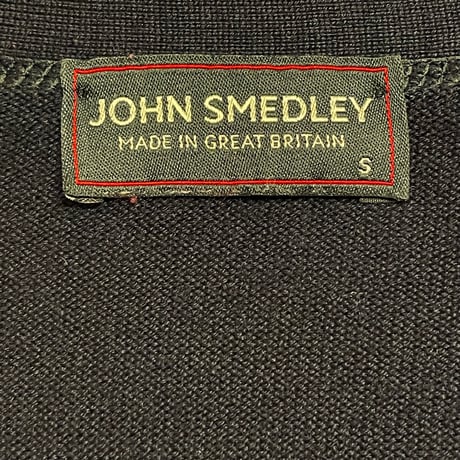 ▲訳あり商品▲ MADE IN GREAT BRITAIN製 JOHN SMEDLEY メリノウールカーディガン ネイビー Sサイズ