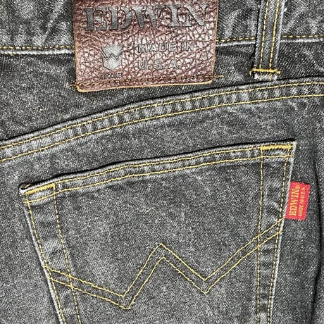 希少 MADE IN USA製 EDWIN ブラックデニムパンツ W34×L32