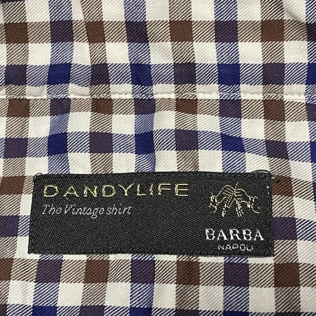 MADE IN ITALY製 BARBA DANDYLIFE 長袖ギンガムチェックシャツ マルチカラー 39-15 1/2サイズ