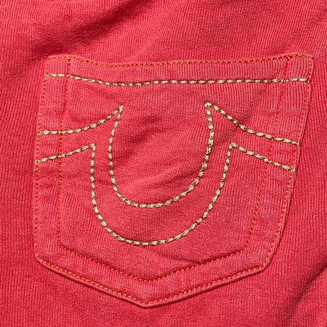 TRUE RELIGION スウェットハーフパンツ オレンジ Lサイズ
