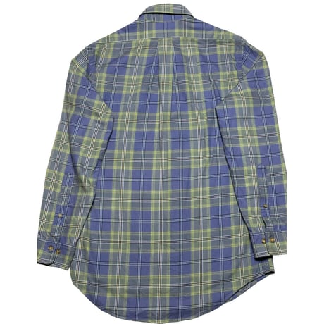 BROOKS BROTHERS ボタンダウン長袖チェックシャツ ネイビー×グリーン Ｓサイズ
