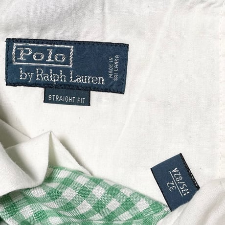 Polo by Ralph Lauren ストレートフィット ギンガムチェック柄リネンハーフパンツ グリーン W32サイズ